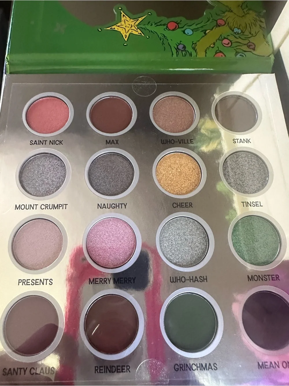 Disney Stitch & Grinch Glitter Eyeshadow Palette Set New